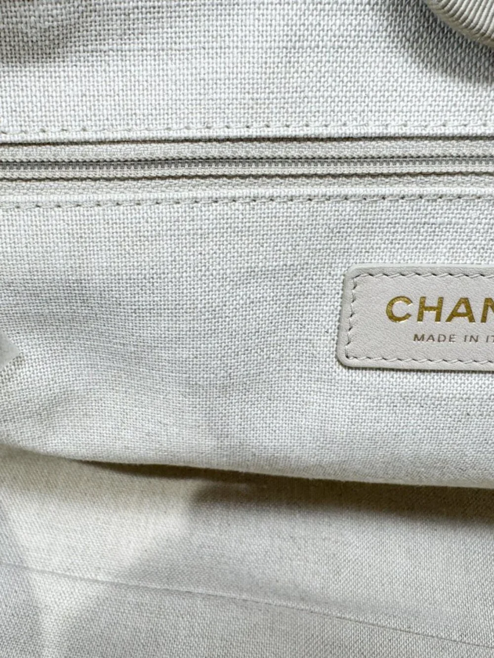 Chanel Beige/Blue Canvas Deauville Shopping Tote